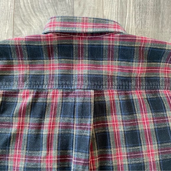 VTG LL Bean Scotch Plaid Flannel Shirt
# 0MT38
Men’s Large TALL
Black Red Green - Picture 7 of 7